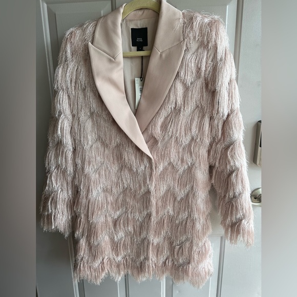 River Island blush Midi Wrap fringe Dress/Jacket SZ 10 eur (US) 6 - Picture 4 of 6